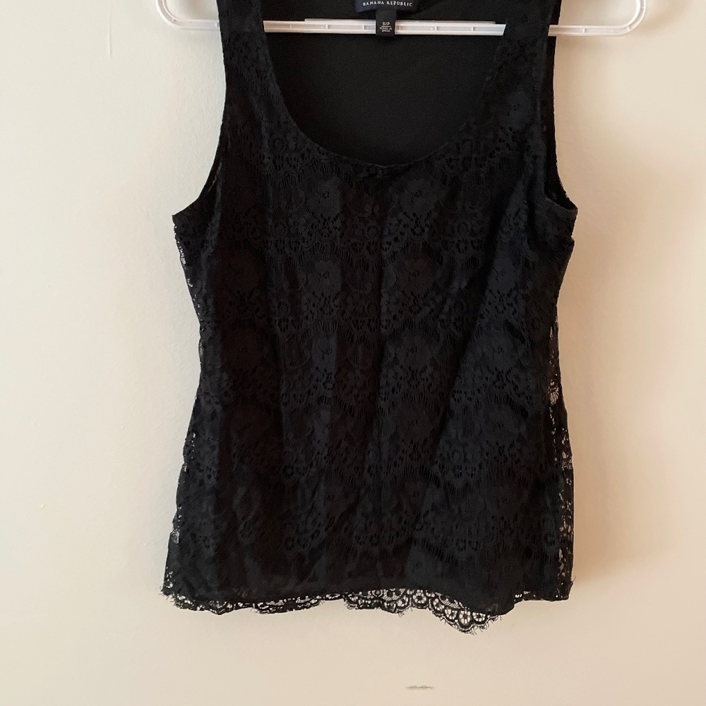 Banana Republic Black Lace Top